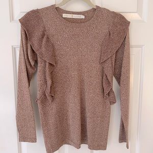 NWT Marie Oliver Ruffle Crew Neck Sweater